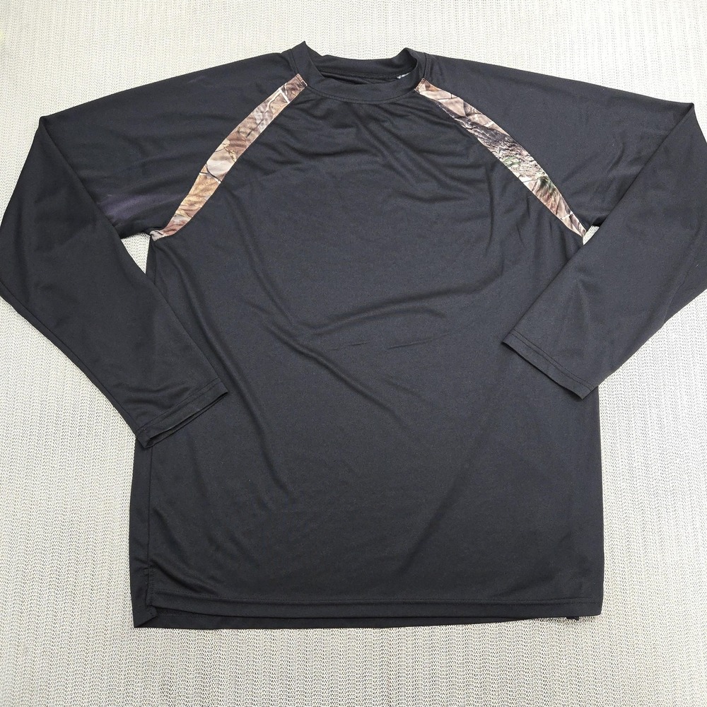 Guide Gear Shirt Mens 3XL Black Camo Long Sleeve Performance Hunting Raglan